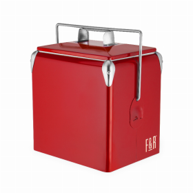 Vintage Metal Cooler By Foster & Rye (Color: Red)