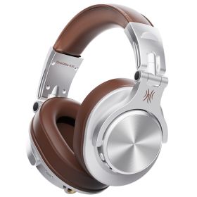 A70 Bluetooth 5.2 Headphones Stereo  Professional Recording Studio Monitor DJ Headphones (Color: Silver, Ships From: China)